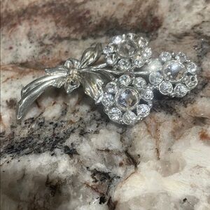 Vintage Crystal Floral Brooch  for your bundle!